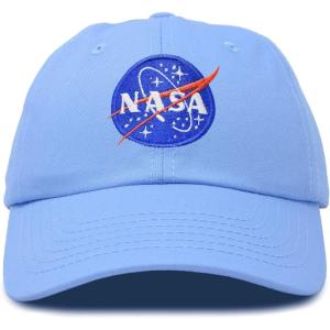 imageDALIX NASA Embroidered Mens Womens Cotton Dad Hat Baseball Cap AdjustableLight Blue