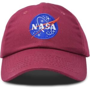 imageDALIX NASA Embroidered Mens Womens Cotton Dad Hat Baseball Cap AdjustableMaroon