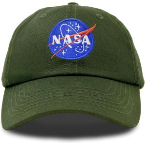 imageDALIX NASA Embroidered Mens Womens Cotton Dad Hat Baseball Cap AdjustableOlive