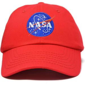 imageDALIX NASA Embroidered Mens Womens Cotton Dad Hat Baseball Cap AdjustableRed
