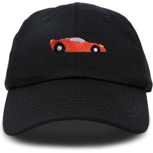 imageDALIX Race Car Hats Dad Hat Baseball Cap Embroidered Custom Cotton CapsBlack
