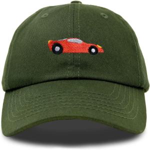 imageDALIX Race Car Hats Dad Hat Baseball Cap Embroidered Custom Cotton CapsOlive
