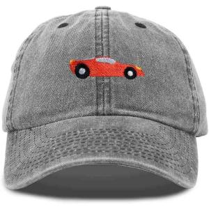 imageDALIX Race Car Hats Dad Hat Baseball Cap Embroidered Custom Cotton CapsWashed Black
