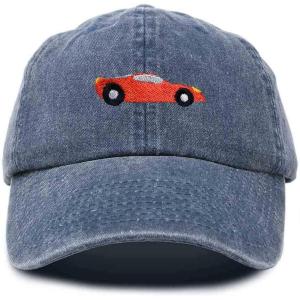 imageDALIX Race Car Hats Dad Hat Baseball Cap Embroidered Custom Cotton CapsWashed Navy