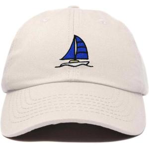 imageDALIX Sailboat Hat Embroidered Cotton Baseball Dad Cap MenBeige
