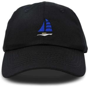 imageDALIX Sailboat Hat Embroidered Cotton Baseball Dad Cap MenBlack
