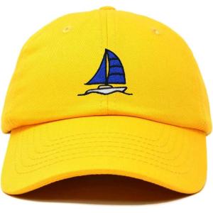imageDALIX Sailboat Hat Embroidered Cotton Baseball Dad Cap MenGold