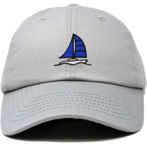 imageDALIX Sailboat Hat Embroidered Cotton Baseball Dad Cap MenGray