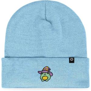 imageDALIX Sorcerer Frog Embroidered Beanie Hat Knit Cap Cold Weather WomensBaby Blue