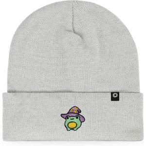 imageDALIX Sorcerer Frog Embroidered Beanie Hat Knit Cap Cold Weather WomensLight Gray