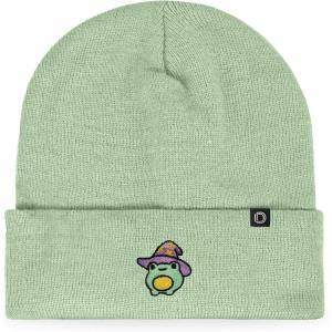 imageDALIX Sorcerer Frog Embroidered Beanie Hat Knit Cap Cold Weather WomensLight Green