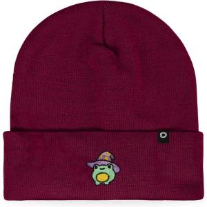 imageDALIX Sorcerer Frog Embroidered Beanie Hat Knit Cap Cold Weather WomensMaroon