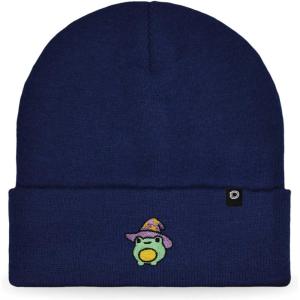 imageDALIX Sorcerer Frog Embroidered Beanie Hat Knit Cap Cold Weather WomensNavy Blue