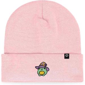 imageDALIX Sorcerer Frog Embroidered Beanie Hat Knit Cap Cold Weather WomensPink