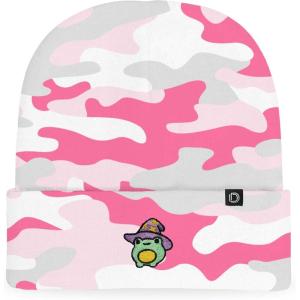 imageDALIX Sorcerer Frog Embroidered Beanie Hat Knit Cap Cold Weather WomensPink Camo