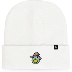 imageDALIX Sorcerer Frog Embroidered Beanie Hat Knit Cap Cold Weather WomensWhite