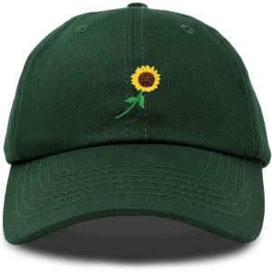imageDALIX Sunflower Hat Womens Floral Baseball Cap WashedDark Green
