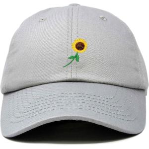 imageDALIX Sunflower Hat Womens Floral Baseball Cap WashedGray