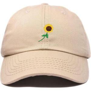 imageDALIX Sunflower Hat Womens Floral Baseball Cap WashedKhaki