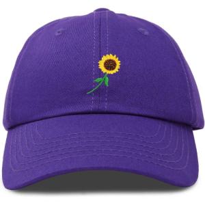 imageDALIX Sunflower Hat Womens Floral Baseball Cap WashedPurple