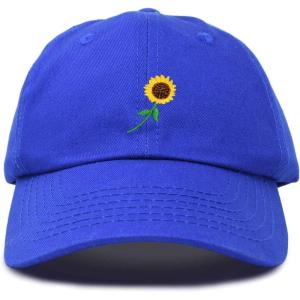 imageDALIX Sunflower Hat Womens Floral Baseball Cap WashedRoyal Blue