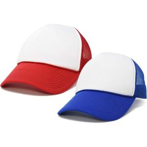 imageDALIX Two Tone Blank Trucker Hats Caps 2 for 1RedRoyal Blue