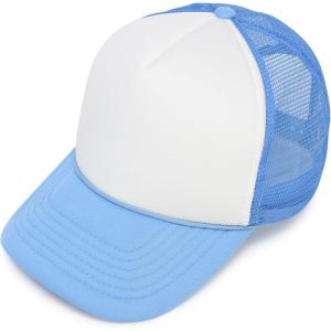 imageDALIX Two Tone Trucker Hat Summer Mesh Cap with Adjustable Snapback StrapLight Blue