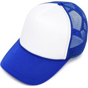 imageDALIX Two Tone Trucker Hat Summer Mesh Cap with Adjustable Snapback StrapRoyal Blue