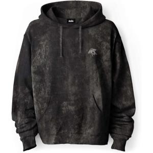 imageDALIX UFO Embroidered Fleece Hoodie Mineral Wash Long Sleeve Sweatshirt MensBlack