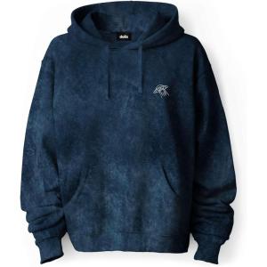 imageDALIX UFO Embroidered Fleece Hoodie Mineral Wash Long Sleeve Sweatshirt MensNavy Blue