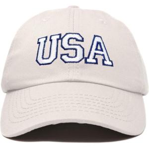 imageDALIX USA Baseball Cap Flag Hat Team US America Navy Red White Blue Gray Khaki BlackBeige