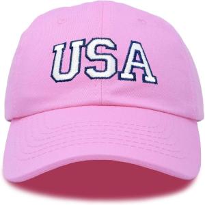 imageDALIX USA Baseball Cap Flag Hat Team US America Navy Red White Blue Gray Khaki BlackLight Pink