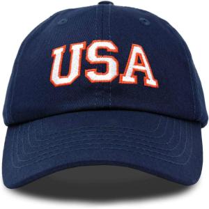 imageDALIX USA Baseball Cap Flag Hat Team US America Navy Red White Blue Gray Khaki BlackNavy Blue