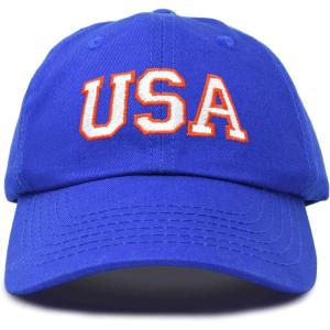 imageDALIX USA Baseball Cap Flag Hat Team US America Navy Red White Blue Gray Khaki BlackRoyal Blue