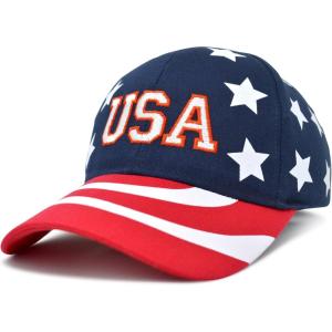 imageDALIX USA Baseball Cap Flag Hat Team US America Navy Red White Blue Gray Khaki BlackStars and Stripes