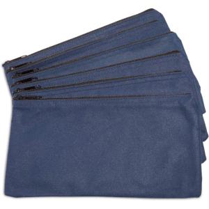 imageDALIX Zipper Bank Deposit Money Bags Cash Coin Pouch 6 Pack in BlackNavy Blue