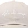 imageDALIX Alpha Chi Omega Cursive Sorority Hat Womens Embroidered Baseball CapBeige