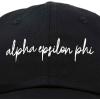 imageDALIX Alpha Epsilon Phi Sorority Hat Womens Cursive Baseball CapBlack