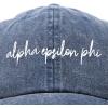 imageDALIX Alpha Epsilon Phi Sorority Hat Womens Cursive Baseball CapWashed Navy Blue