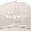 imageDALIX Chi Omega Cursive Sorority Hat Womens Embroidered CapBeige