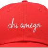 imageDALIX Chi Omega Cursive Sorority Hat Womens Embroidered CapRed