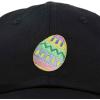 imageDALIX Elegant Colorful Egg Easter Hat Womens Embroidered Baseball CapBlack
