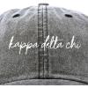 imageDALIX Kappa Delta Chi Cursive Sorority Hat Womens Embroidered CapWashed Black