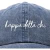 imageDALIX Kappa Delta Chi Cursive Sorority Hat Womens Embroidered CapWashed Navy Blue