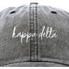 imageDALIX Kappa Delta Cursive Sorority Hat Womens Embroidered CapWashed Black
