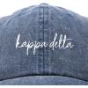 imageDALIX Kappa Delta Cursive Sorority Hat Womens Embroidered CapWashed Navy Blue