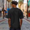 imageDALIX Lil Matcha Relaxed Heavy Cotton Short Sleeve Summer Tee MensBlack