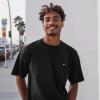 imageDALIX Lil Matcha Relaxed Heavy Cotton Short Sleeve Summer Tee MensBlack
