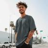 imageDALIX Lil Matcha Relaxed Heavy Cotton Short Sleeve Summer Tee MensSpace Gray