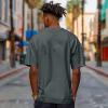 imageDALIX Lil Matcha Relaxed Heavy Cotton Short Sleeve Summer Tee MensSpace Gray